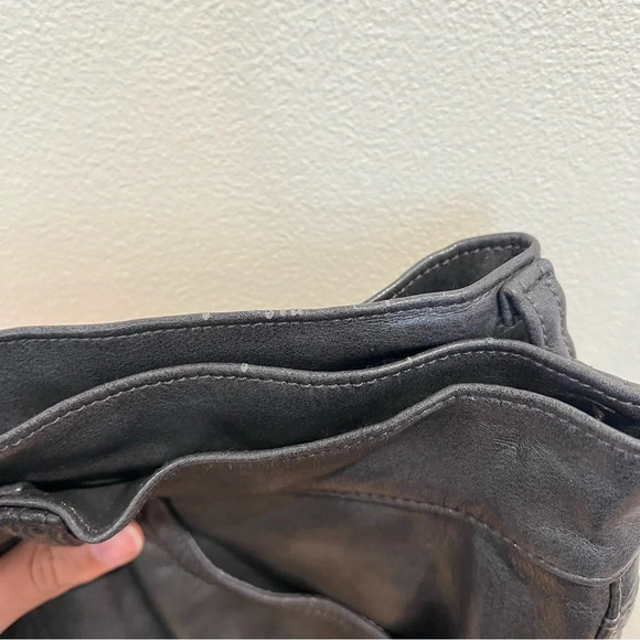 AGOLDE Sloane 100% Leather Gray Relaxed Baggy Classic Straight Leg Pants 27 - Picture 8 of 8